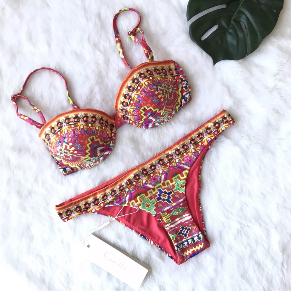 NEW Camilla Sacred Weave Bandeau Swimsuit Bikini - Picture 3 of 7